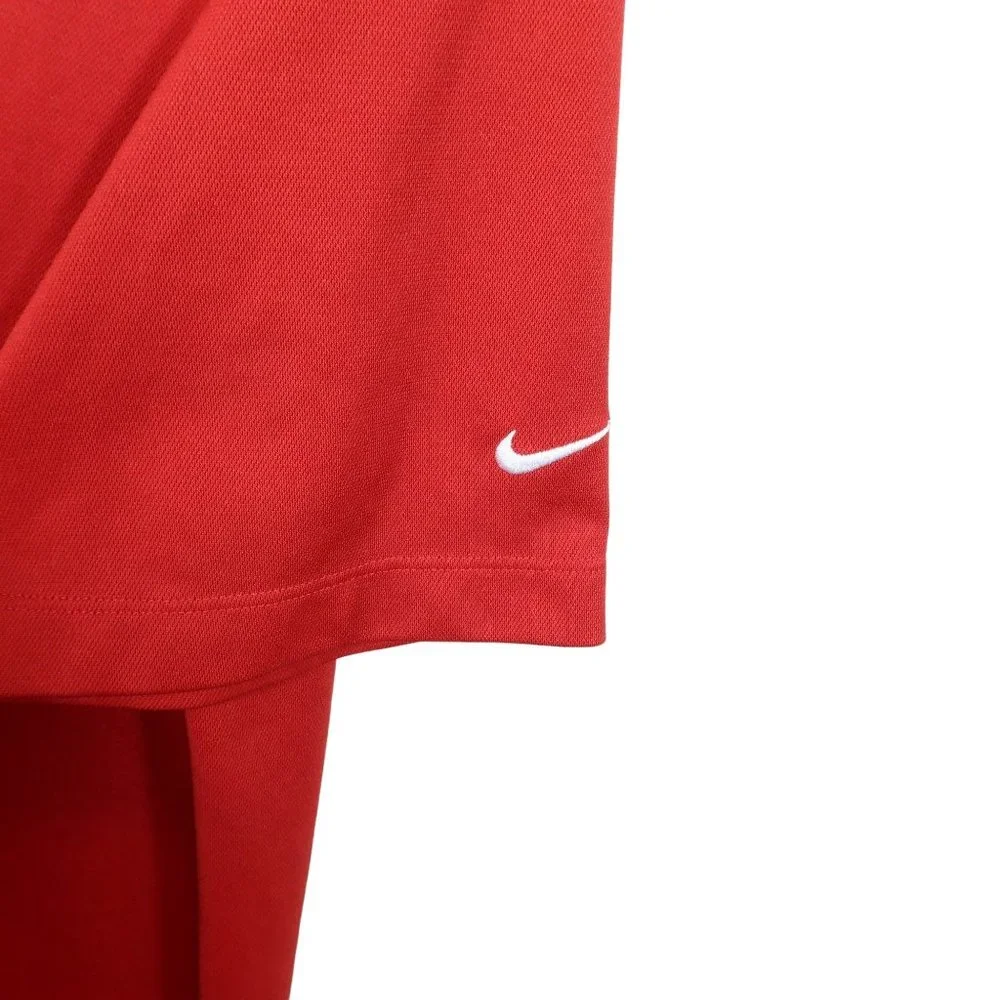 4/$25 NIKE GOLF Size L Mens Red Moisture Wicking Short Sleeve Polo Shirt - Picture 3 of 5